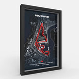 Side angle Yas Marina track artwork showing depth and precision
