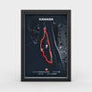 Canadian Grand Prix Circuit Gilles Villeneuve framed track art front view
