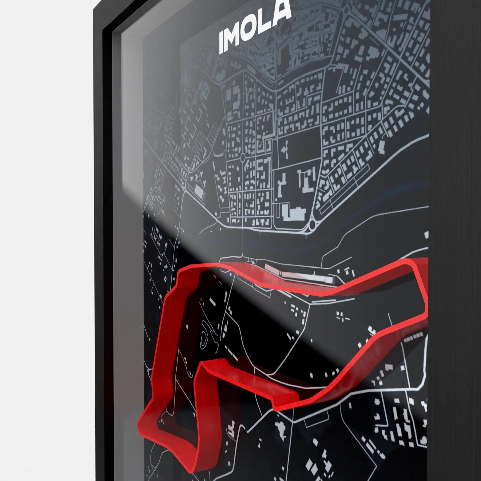Detailed Imola circuit 3D printed track with clean layered finish