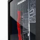 Close-up of Jeddah Corniche Circuit 3D printed track with fine layered precision