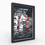 Side angle Las Vegas track artwork showing long straight layout