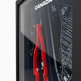 Detailed Montreal F1 track 3D printed layered circuit design