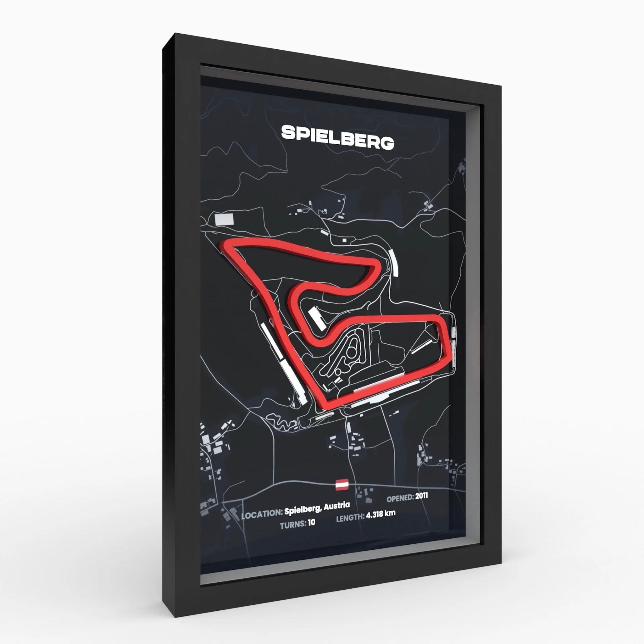 Side profile Red Bull Ring track artwork showing elevation layers