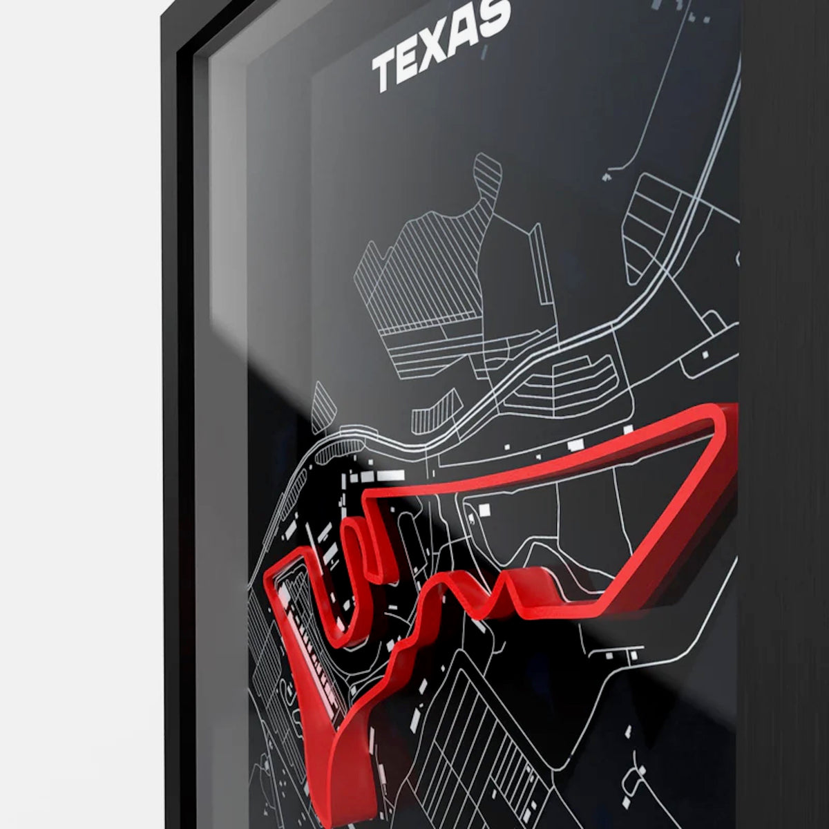 Austin Formula 1 circuit raised 3D wall art