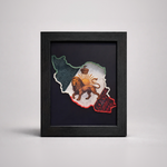 “Iran 3D wall art in black shadowbox frame on dark background, premium decor photo”