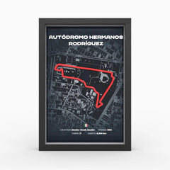 Mexican Grand Prix track framed wall art front view