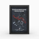 Suzuka Formula 1 track framed 3D wall art front view premium A4